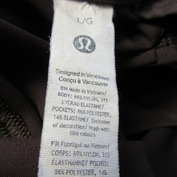 Lululemon Tapered Leg Mid-Rise Pants Women L Brown 7/8 Length Crop Espresso 356 - Picture 5 of 13